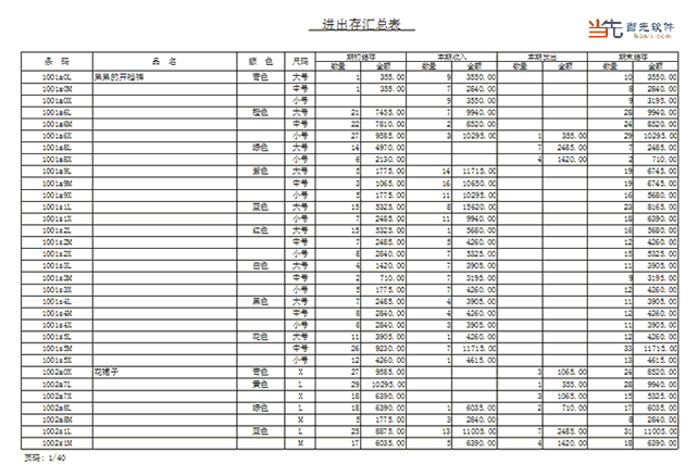 进销存明细账