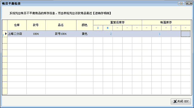 帐目平衡检查